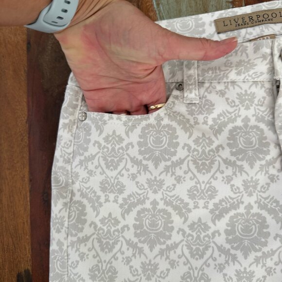 LIVERPOOL Jeans Company Gray White Stretch Soft Denim Skinny Size‎ 8P - Picture 4 of 7